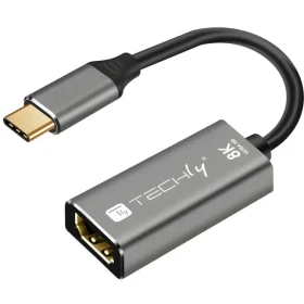 Techly redukce USB-C na HDMI 2.1 černá, stříbrná / Redukce / 8K 120Hz / HDR10 / 0,15 m (IADAP-USBC-HDMI8)