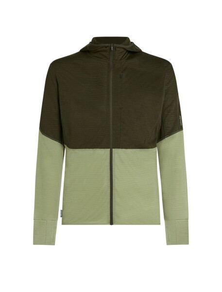 ICEBREAKER Mens Mer 200 Realfleece Descender LS Zip H, Dark Loden/Lichen/Cb velikost: L