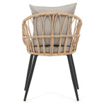 Zahradní židle, kov, polyratan, béžová, AZ-F1406 NAT