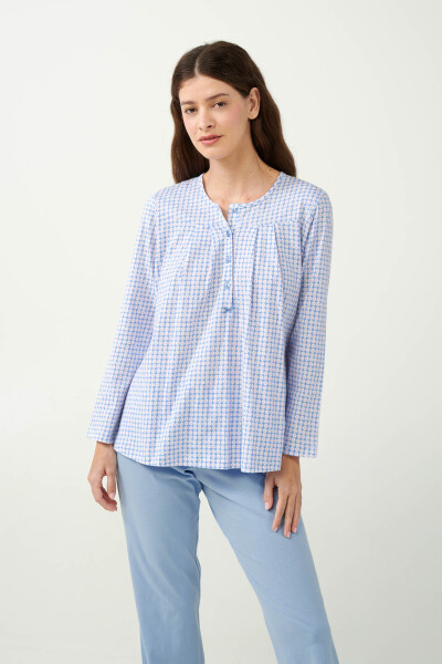 Vamp - Klasické těhotenské pyžamo 21381 - Vamp blue bel air s