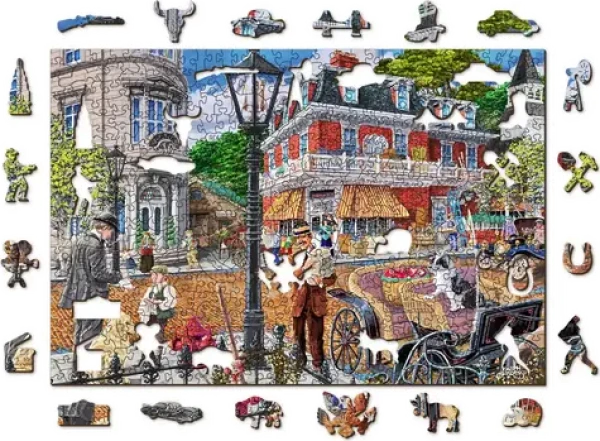 WOODEN CITY Dřevěné puzzle Hlavní ulice 2v1
