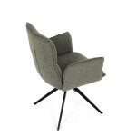 Židle jídelní, zelená látka, 360° vratný mechanismus, černý kov