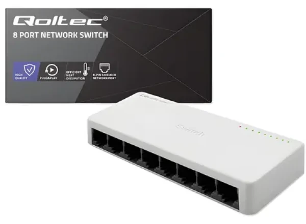 Switch 8 portů 100 Mbps / Switch / RJ45 / Fast Ethernet / LAN (52246)