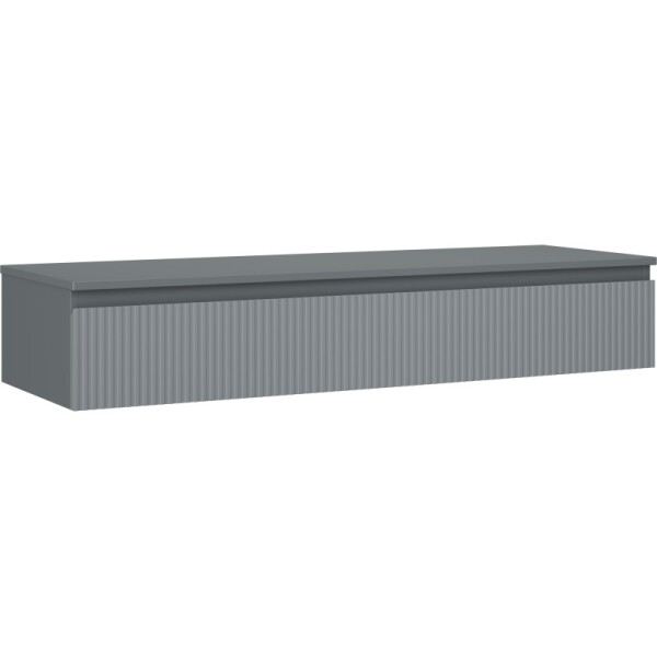 MEXEN/S - Rivel koupelnová skříňka pod umyvadlo 140 cm s deskou, 1 šuplík, reliéf , grafit mat 91A20-14023-1-BFC66