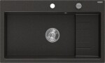 MEXEN - Omar granitový dřez 800 x 480 mm, černá/zlatá metalik, sifon chrom 6520801005-75