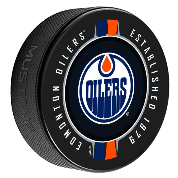 Mustang Puk Edmonton Oilers NHL Ribbon Printed