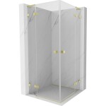 MEXEN/S - Lunar L Duo sprchový kout dveře křídlové 80 x 80, transparent, zlato kartáčovaná 834L-080L-080P-55-00