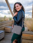 Dámská koženková crossbody kabelka Merise Grey, šedá