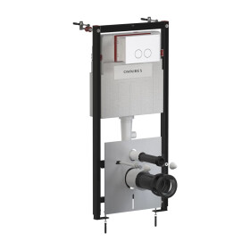 OMNIRES - SET: STRONGFRAME Rám do podomítkové instalace + MINIMAL splachovací tlačítko, matná bílá STFWC1M-RWM