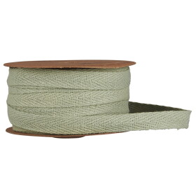 Ib Laursen Bavlněná stuha na špulce Dusty Green – 5 m, zelená barva, textil