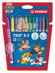 Vláknový fix - STABILO Trio A-Z PAW Patrol - 12 ks sada - s potisky PAW Patrol