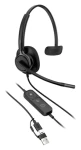 HP Poly Mission 415 černá / Sluchátka s mikrofonem / Kabelové / Potlačení hluku / USB-C, USB-A (C01A9A6#AC3)