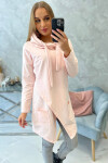 Oversize tunika s obálkou 16546 starorůžová - Kesi UNI