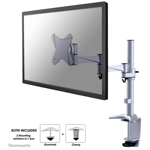 Neomounts FPMA-D1330SILVER 1násobné držák na stůl pro monitor 25,4 cm (10) - 76,2 cm (30) stříbrná nastavitelná výška, naklápěcí, nakláněcí, otočný