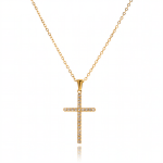ELENYS Cross Pavé – pozlacený náhrdelník 18K žluté zlato Délka: 40,5+5 cm / max. 45,5 cm