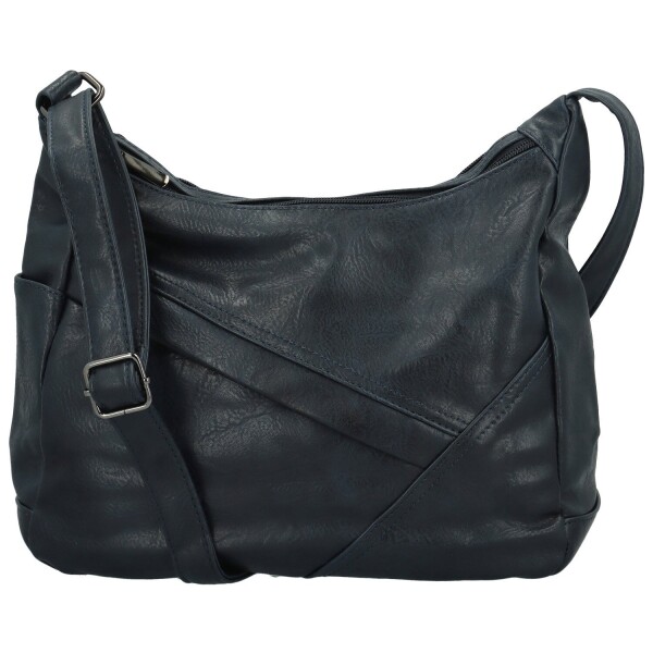 Trendy dámská koženková crossbody kabelka Riva, tmavě modrá