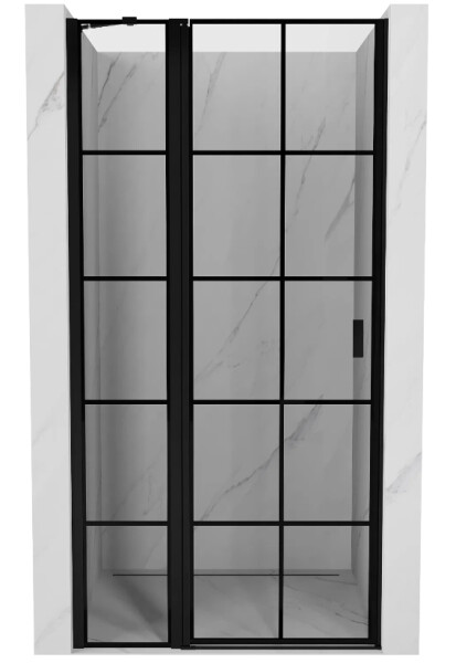 MEXEN - Mist sprchové dveře křídlové levé 120, černá dekor, černá 8A4-120-000-70-77-L