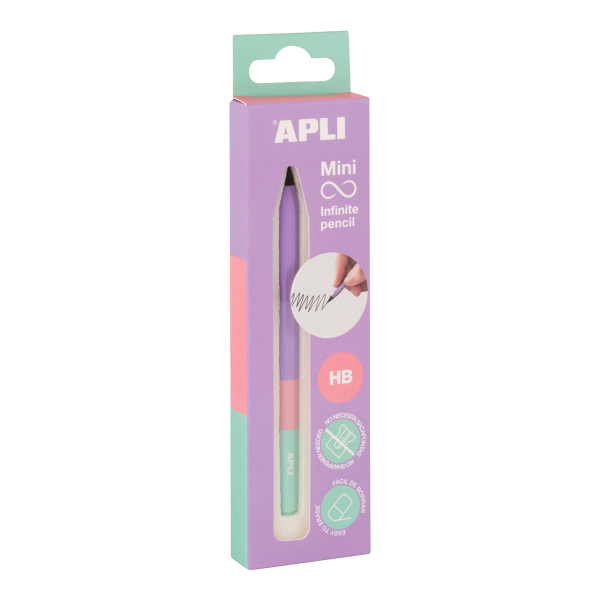 APLI nekonečná tužka trojbarevná Mini, HB, fialová