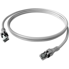 Easylan CPP1OAAAAA0005 RJ45 síťové kabely, propojovací kabely CAT 6A S/FTP 0.50 m šedá dvoužilový stíněný, bez halogenů, samozhášecí 1 ks