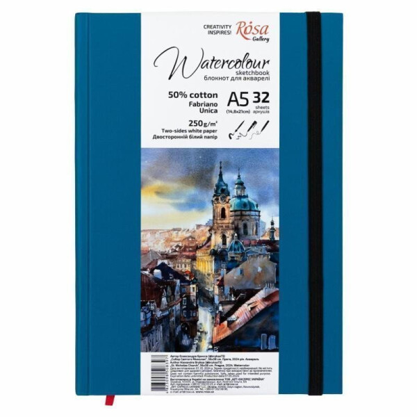 ROSA Gallery Sketchbook pro akvarel Fabriano Unica A5, 250g/m2, 32 str.