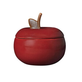 Ferm Living Kameninová úložná dóza Apple 10 cm, červená barva, keramika