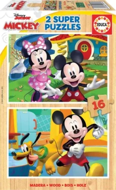 EDUCA Dřevěné puzzle Mickey a Minnie