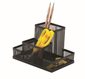 DONAU stolní organizér Office Set, 153 x 103 x 100 mm, kov, černý