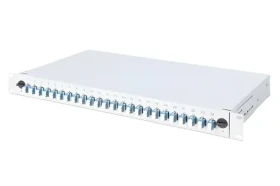 DIGITUS Optická spojovací skříň 1U / Optický box / Osazený / 24x LC Duplex OM4 / Výsuvný / šedá (DN-96332-4)