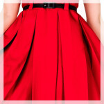 Dámské společenské šaty FOLD se sklady páskem středně dlouhé červené Červená Numoco Červená