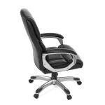 Kancelářské křeslo, černá ekokůže, plastový kříž, houpací mechanismus