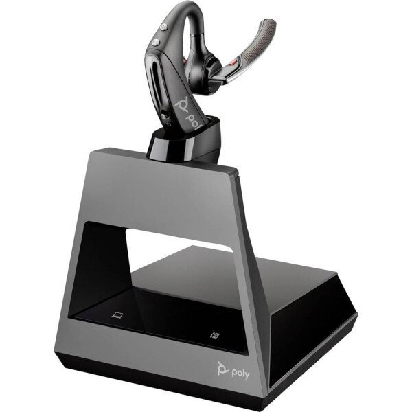 HP Poly Voyager5200 Office Headset do uší (In Ear) Bluetooth®, Bez kabelu černá se základní stanicí Bluetooth®