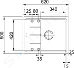 FRANKE - Basis Fragranitový dřez BFG 611-62, 620x500 mm, pískový melír 114.0285.108