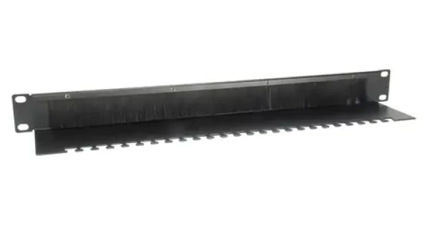 Equip / Kartáčový průchozí panel 19" černá / 1U / RAL 9005 (327413)