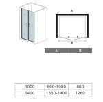 H K - Sprchové dveře MELODY D2 100 dvoukřídlé 96-100 x 195 cm, čiré sklo, výplň sklo - čiré SE- MELODYD2100-06