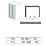 H K - Sprchové dveře MELODY D2 140 dvoukřídlé 136-140 x 195, čiré sklo SE- MELODYD2140