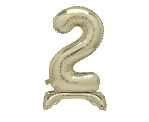 Balónek fóliový číslo 2 zlaté stojící 70 cm Balónek fóliový číslo 2 zlaté stojící 70 cm
