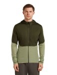 Pánská merino mikina ICEBREAKER Mens 200 Realfleece Descender LS Zip H, Dark Loden/Lichen/Cb velikost: XL