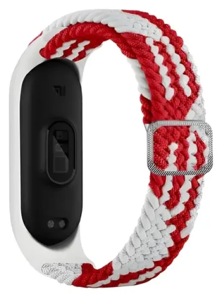Beline Textilní řemínek pro Xiaomi Mi Band 3/4 červeno-bílá / Řemínek pro Xiaomi Mi Band / Textilní