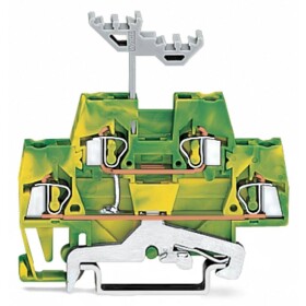 WAGO 280-517 dvojitá svorka ochranného vodiče 5 mm pružinová svorka osazení: Terre zelená, žlutá 50 ks