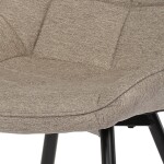 Židle jídelní, krémová látka, nohy černý kov