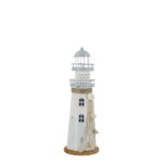 Chic Antique Svítící dekorace LED Lighthouse 28,5 cm, modrá barva, kov