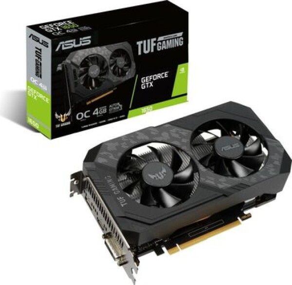 ASUS TUF GTX 1650 04GD6 GAMING / 1410-1680 MHz / 4GB GDDR6 12GHz / 128-bit / 1x HDMI 1x DP 1x DVI / 75W (90YV0EH0-M0NA00)