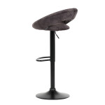 Židle barová, hnědá sametová látka, černá podnož