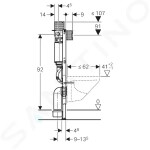 GEBERIT - Duofix Předstěnová instalace pro závěsné WC, výška 98 cm 111.030.00.1