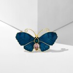 Luxusní brož Swarovski Elements Modrý motýl, Modrá