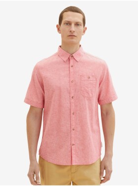 Korálová pánská lněná košile Tom Tailor Pánské
