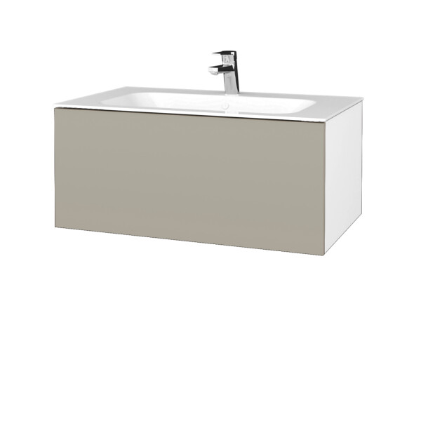 Dřevojas - Koupelnová skříňka VARIANTE SZZ 80 pro umyvadlo Finion - N01 Bílá lesk / M05 Béžová mat 268374