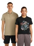 Dámské merino triko s krátkým rukávem ICEBREAKER Wmns 150 Tech Lite SS Crop Tee NZ Flora, Black velikost: XS