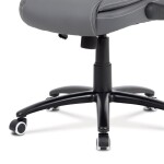 Kancelářská židle, potah šedá ekokůže, černý kovový kříž, houpací mechanismus, v