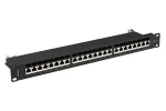 Lanberg Patch panel 24 portů 1U 19" černý / Patch panel / Kat.7 FTP stíněný / RJ-45 / IDC/LSA (PPS7-1024-B)